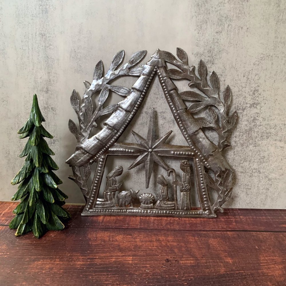 Metal Drum Art - Nativity